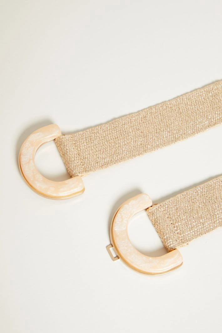 Raffia-effect belt - BEIGE