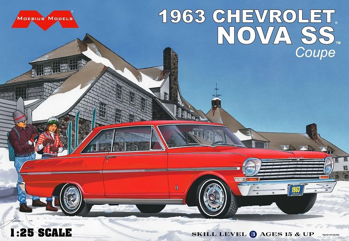 1/25 Moebius 1963 Chevy Nova SS Coupe Plastic Model Kit