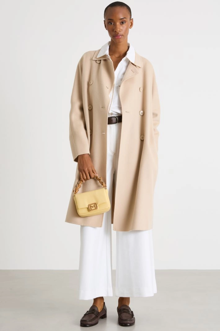 Double-breasted coat - BEIGE
