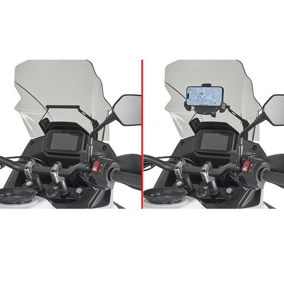 Barre de fixation guidon Givi Chassis pour support GPSHONDA 750 XL 750 TRANSALP - 2023 - 2025Ref : GI1848 / FB1201