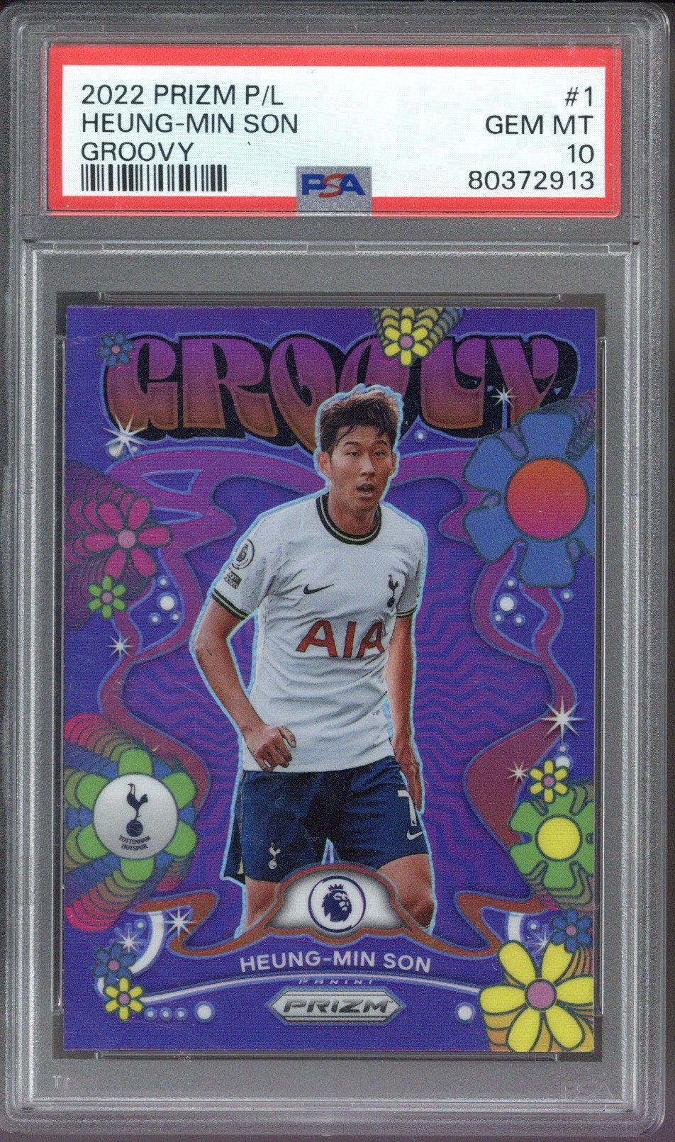 2022 Panini Prizm Premier League Heung-Min Son Groovy #1 PSA 10