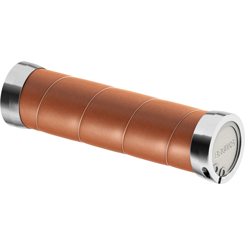 Brooks Slender Leather Grips for Twist Shifter - 130/100mm - dark tan