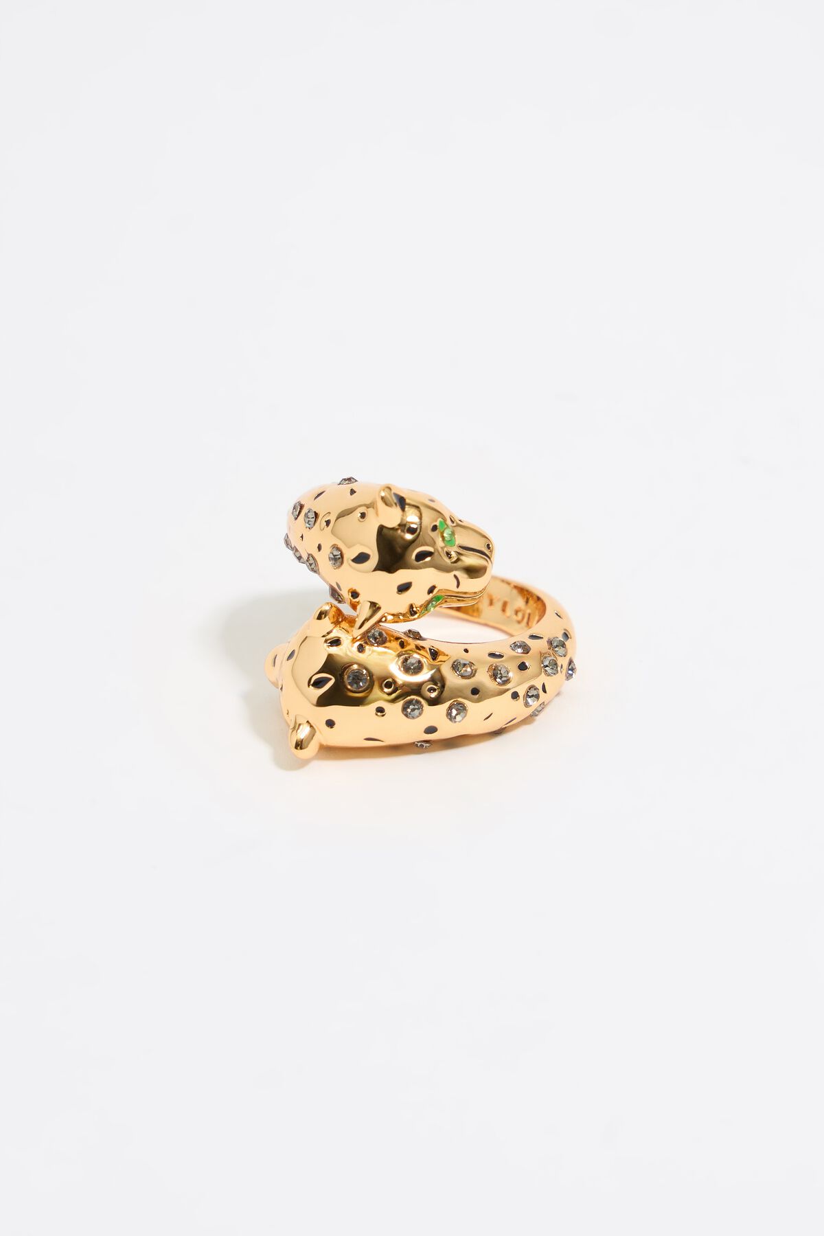 Gold and black panther ring
