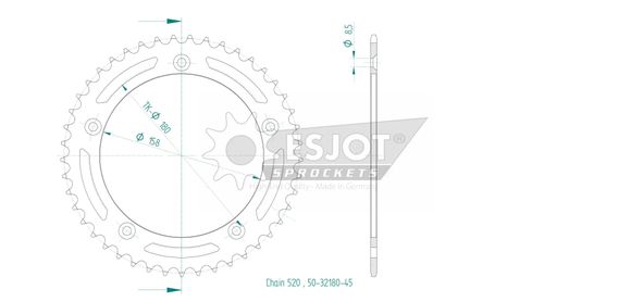 Esjot crown 45 teethRef: Esjo00127A / 12113060