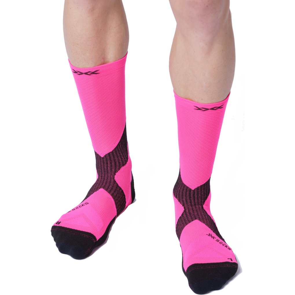 X-Socks Bike Expert Crew Sock - fluo pink/x black