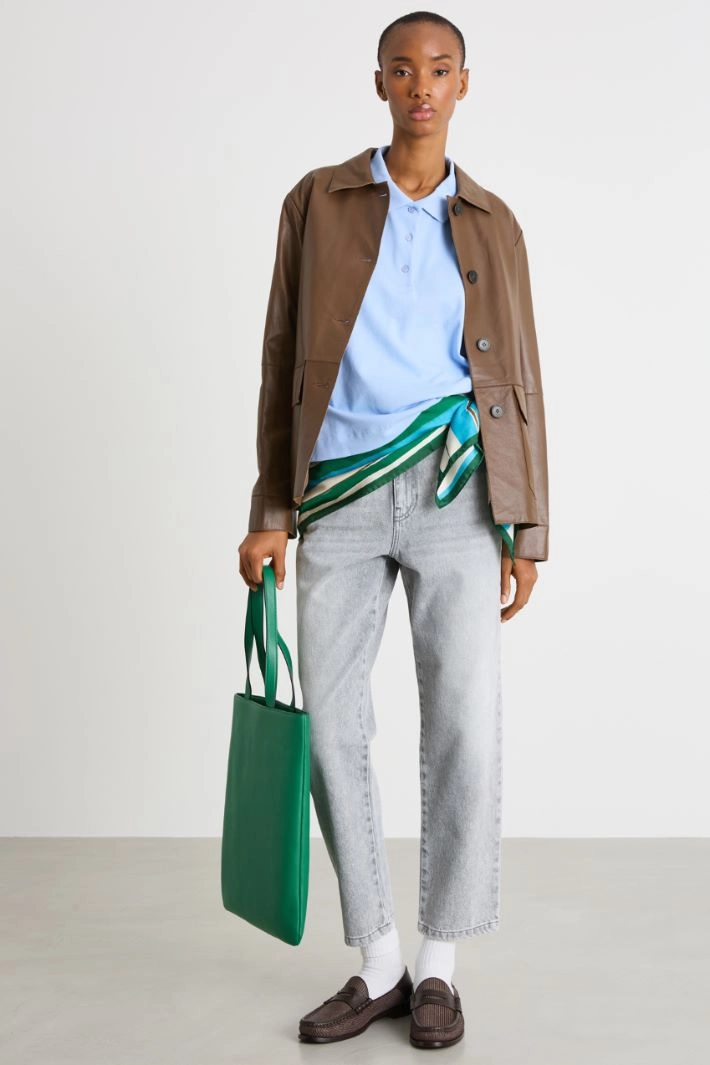 High-waisted jeans - GREY