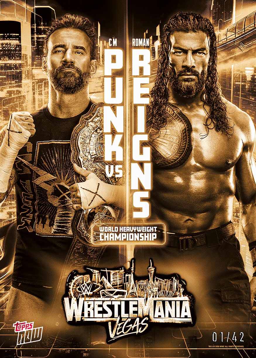 CM Punk / Roman Reigns - 2026 WWE Topps NOW® - Card WMV4 - PR: 2276