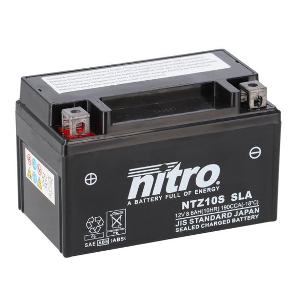 Nitro Battery Ntz10S Sla Firm Acid Type Maintenance-Free/Ready To UseRef: ntz10s sla