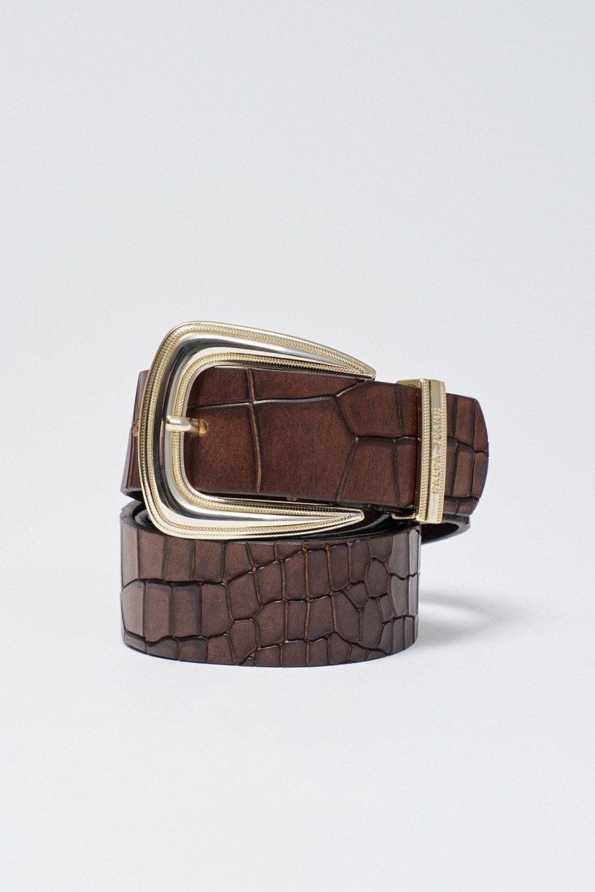 LEATHER BELT CROCODILE EFFECT