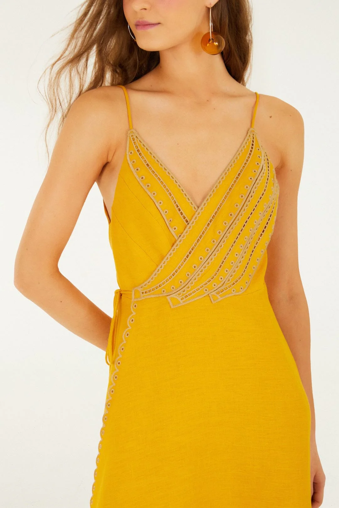 Yellow Bananas Euroflax™ Premium Linen Maxi Wrap Dress