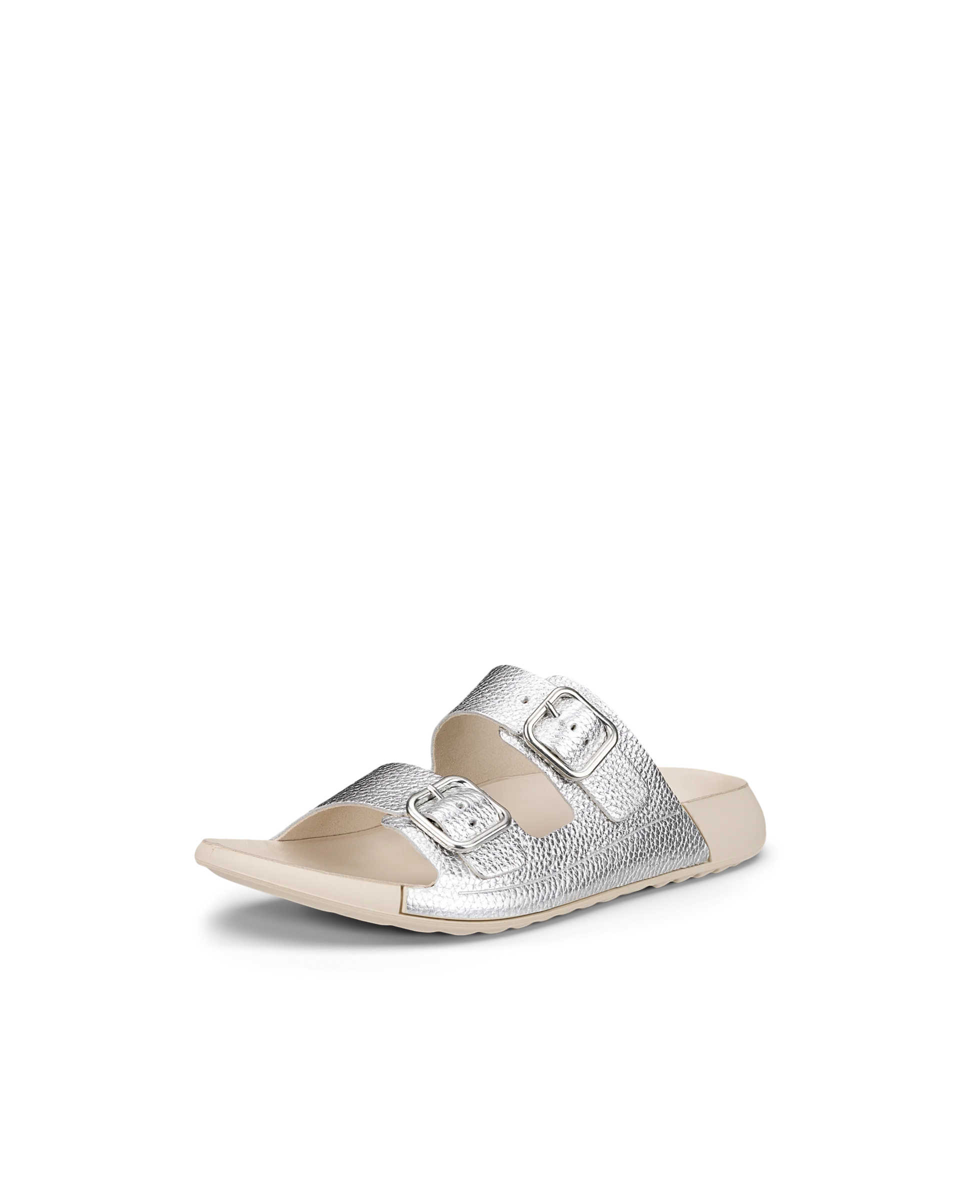 ECCO COZMO W Damen Ledersandale mit zwei Riemen Silber