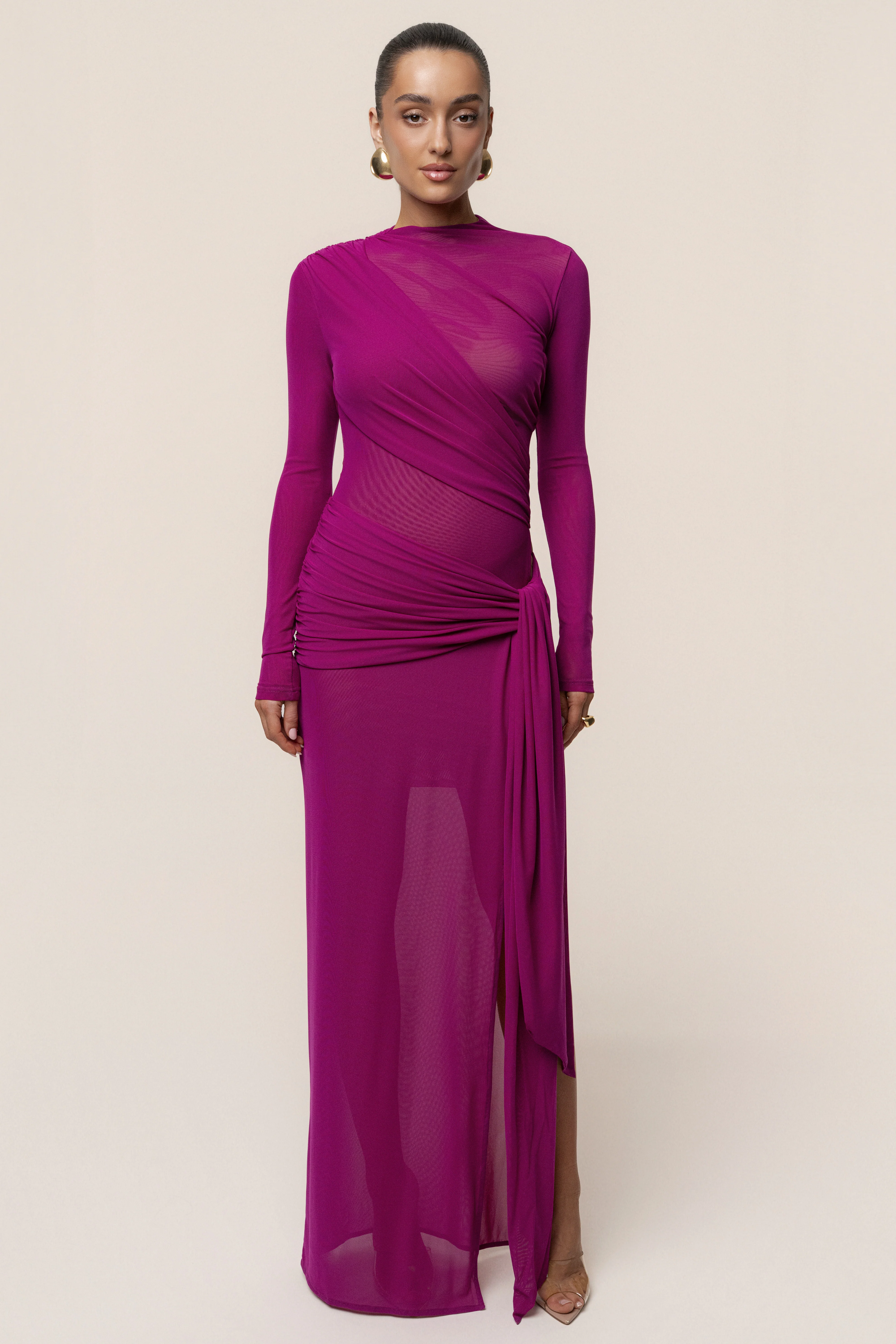 Purple Heatwave Mesh Maxi Dress