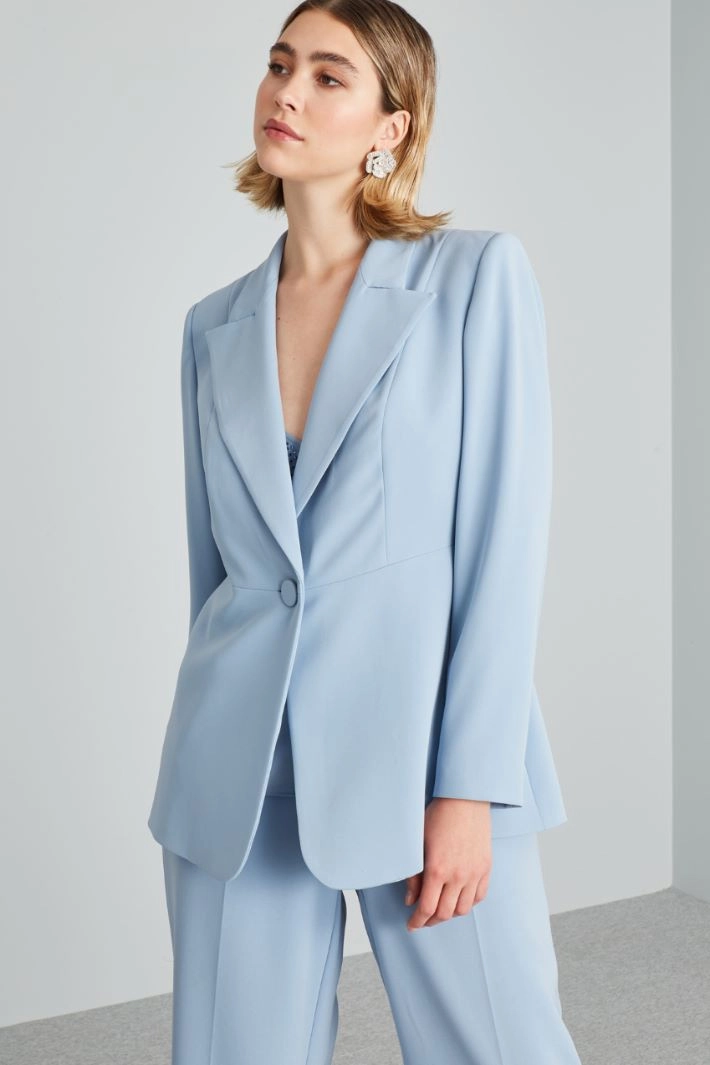 Slim fit cady blazer - PALE BLUE