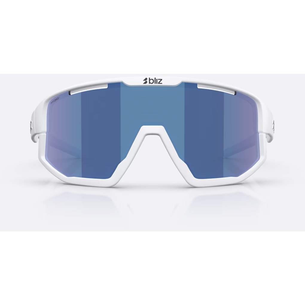 Bliz Fusion Glasses - Matte White - Smoke/Blue Multicolor