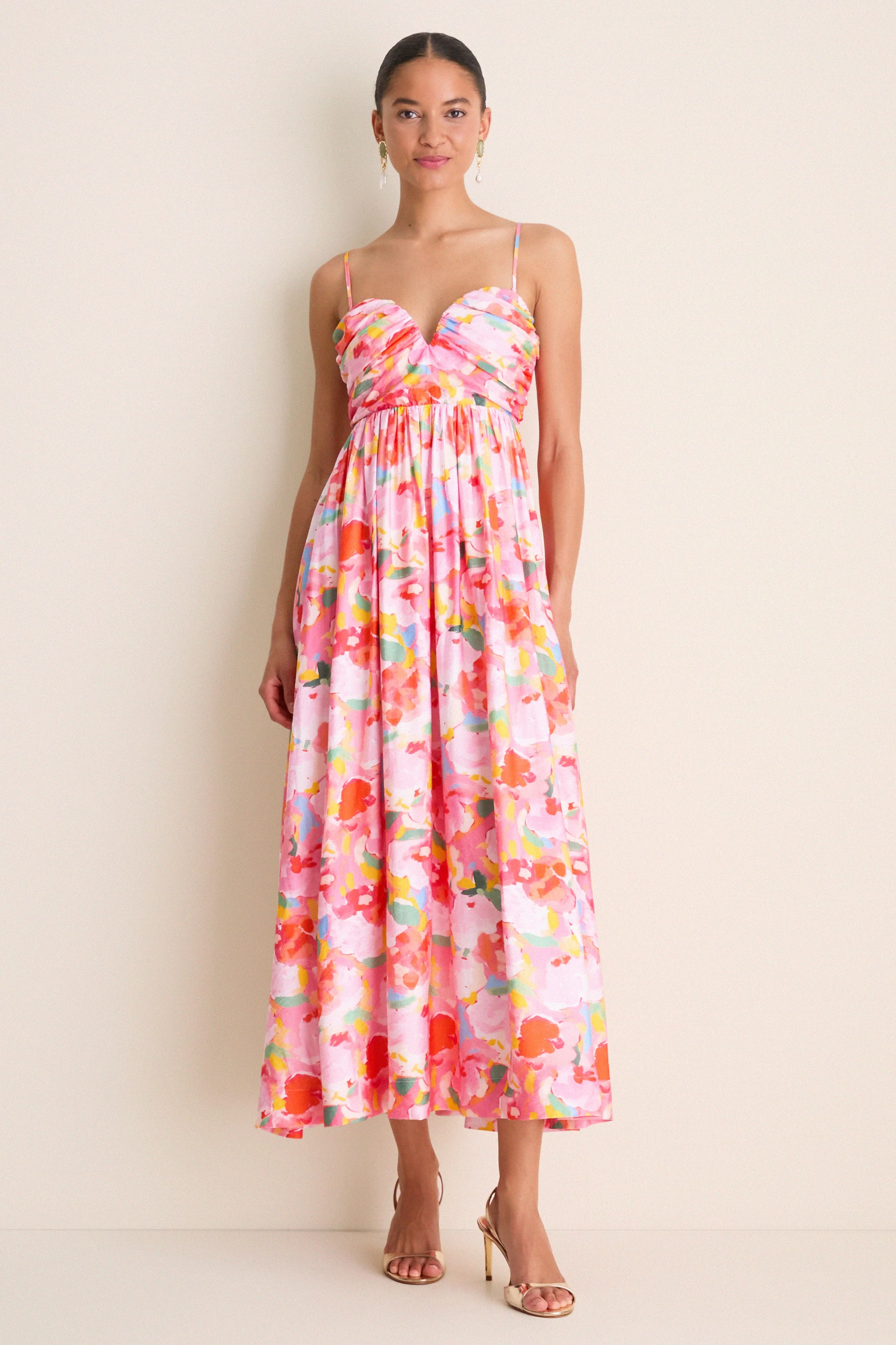 Pink Multi Watercolor Harper Maxi Dress