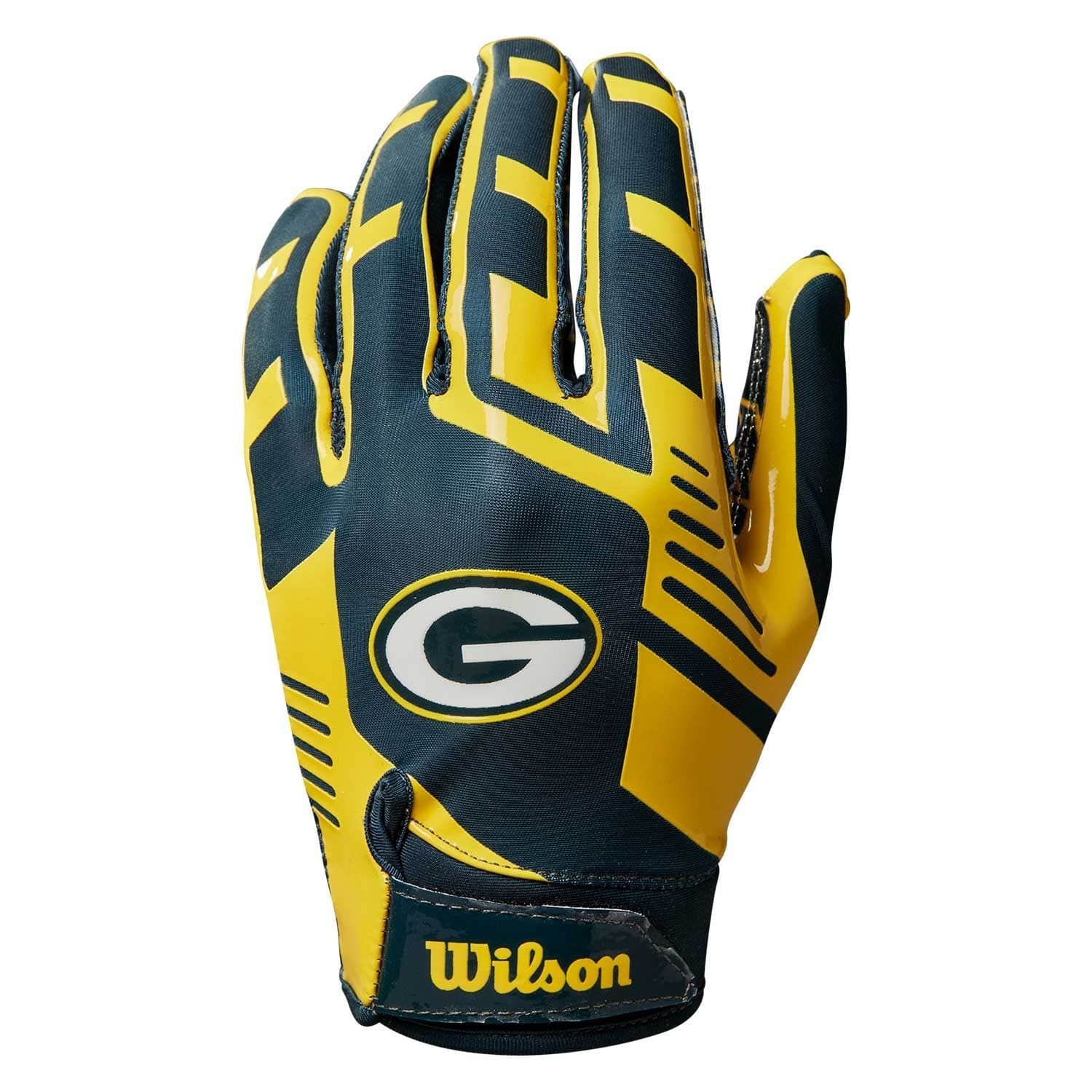 Green Bay Packers Wilson Youth Stretch-Fit NFL Receivers Gloves (KIDS)