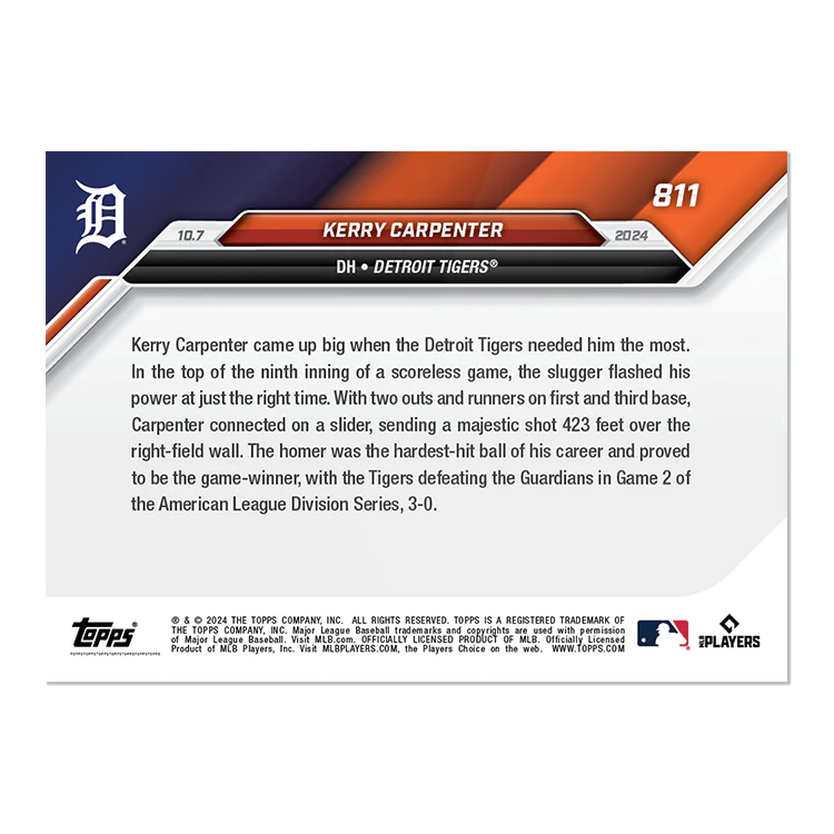 Kerry Carpenter - 2024 MLB Topps NOW® Card 811