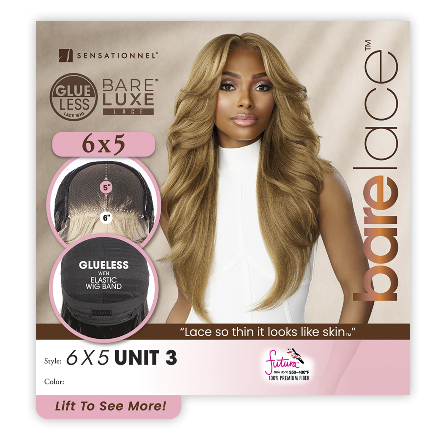 Sensationnel HD Lace Front Wig BareLace Glueless 6X5 Closure Wig Unit 3
