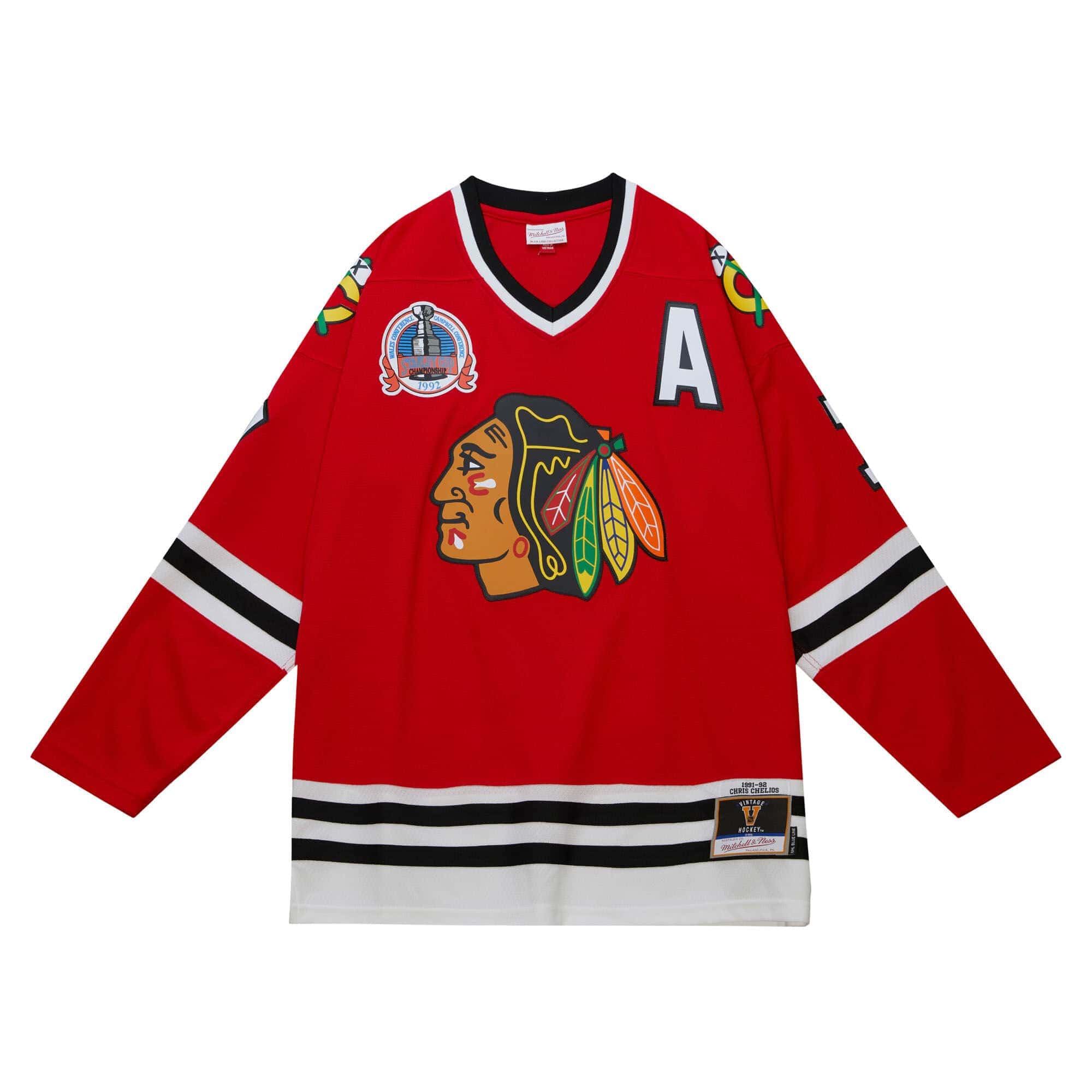 Chris Chelios #7 Chicago Blackhawks 1991-92 Mitchell & Ness NHL Jersey