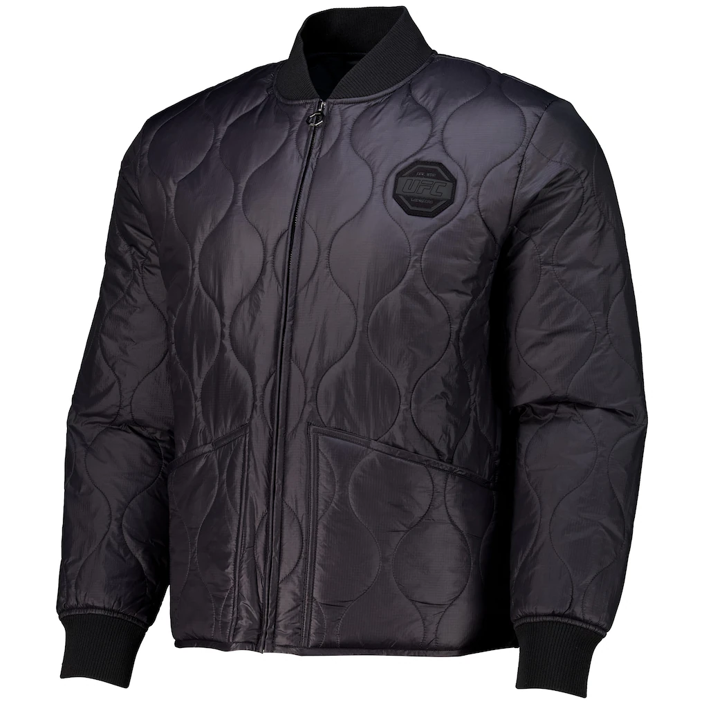 Men's UFC  Black  Wave Quilted Full-Zip Jacket