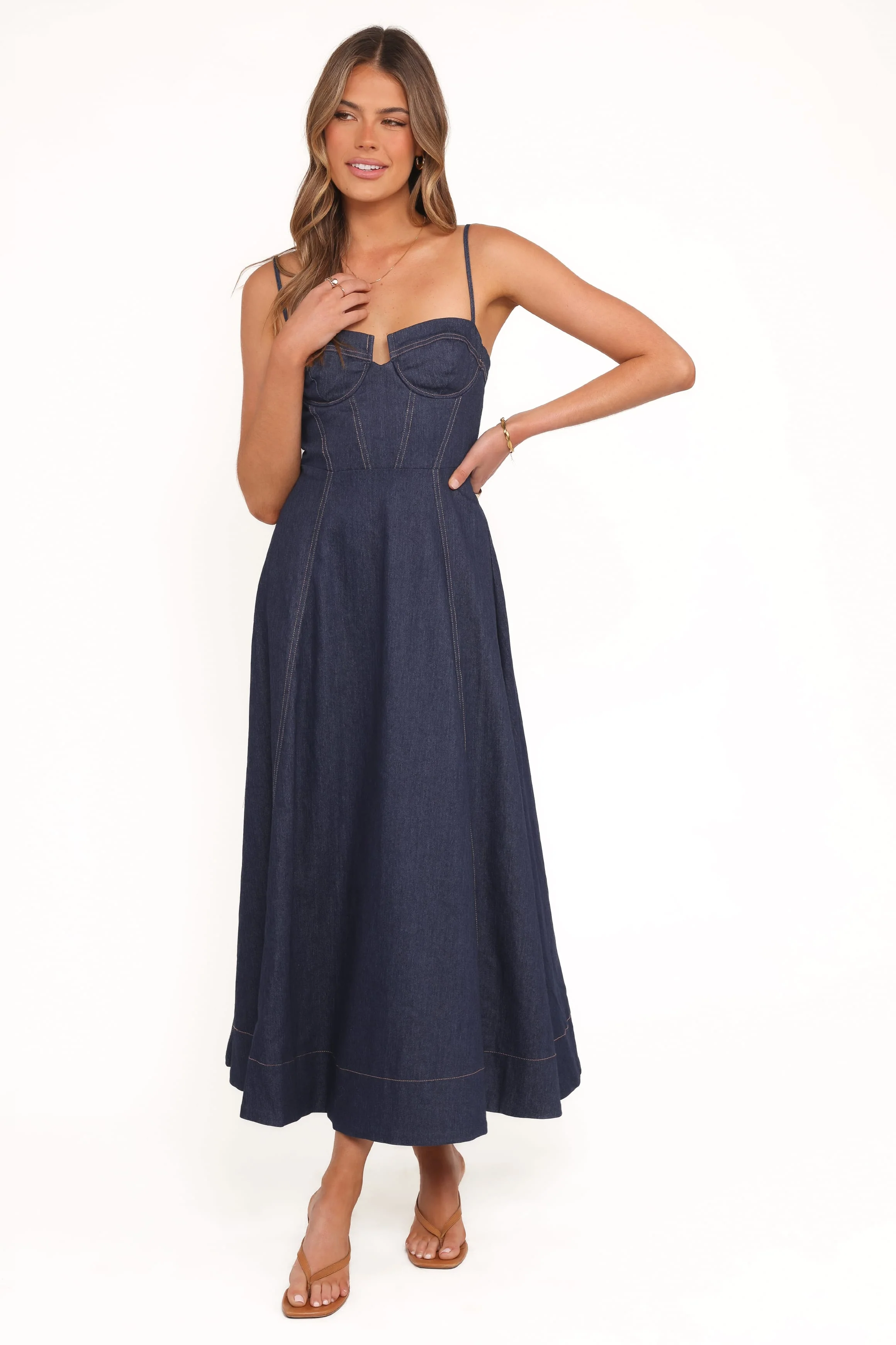 Marsden Denim Midi Dress - Indigo