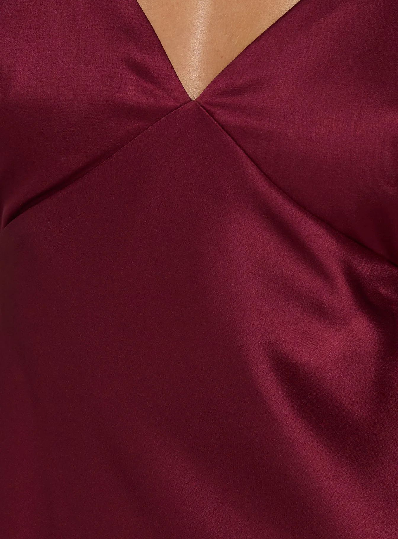 Flip A Switch Satin Lace Slip Maxi Dress Burgundy