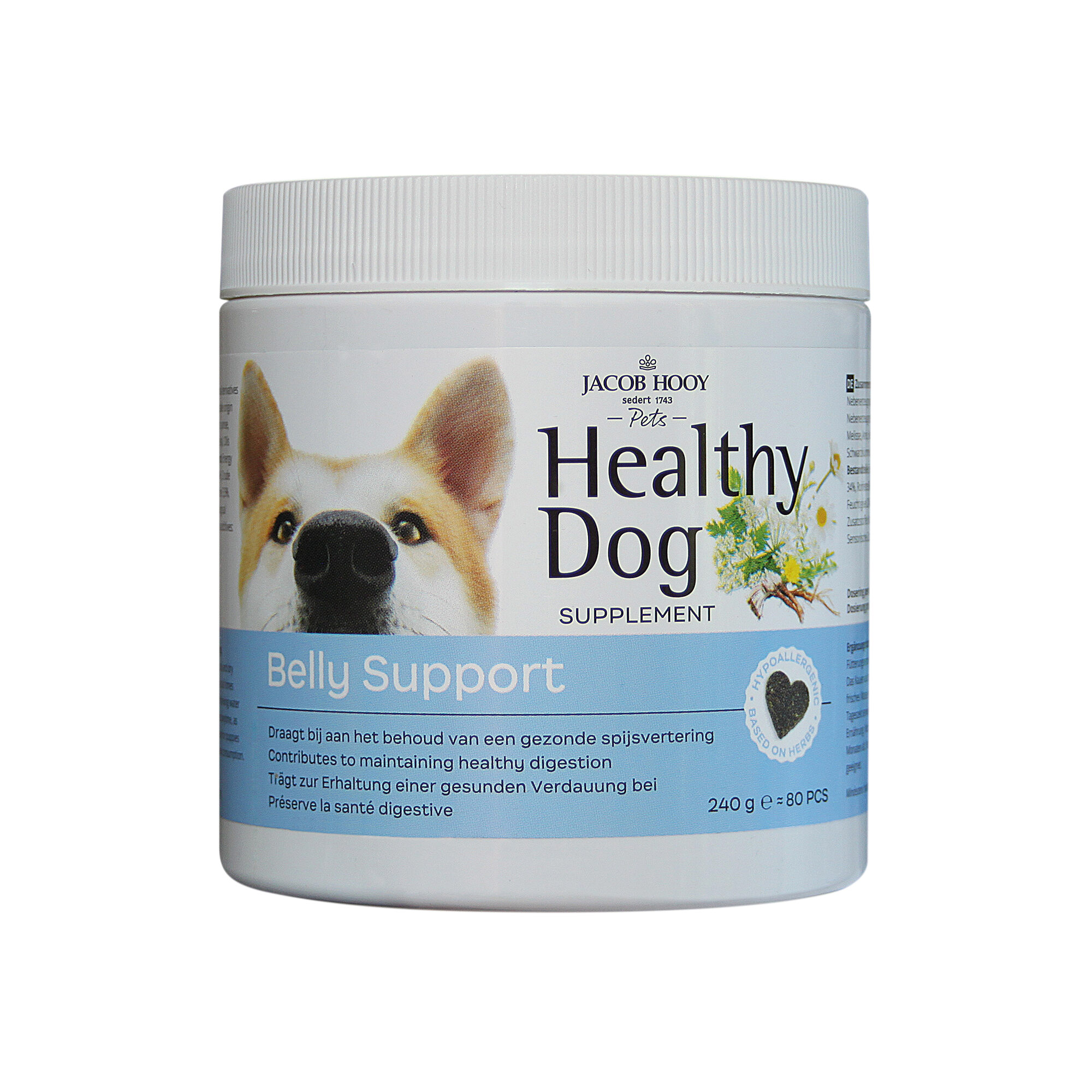 Jacob Hooy Healthy Dog Belly Support - 80 pieces