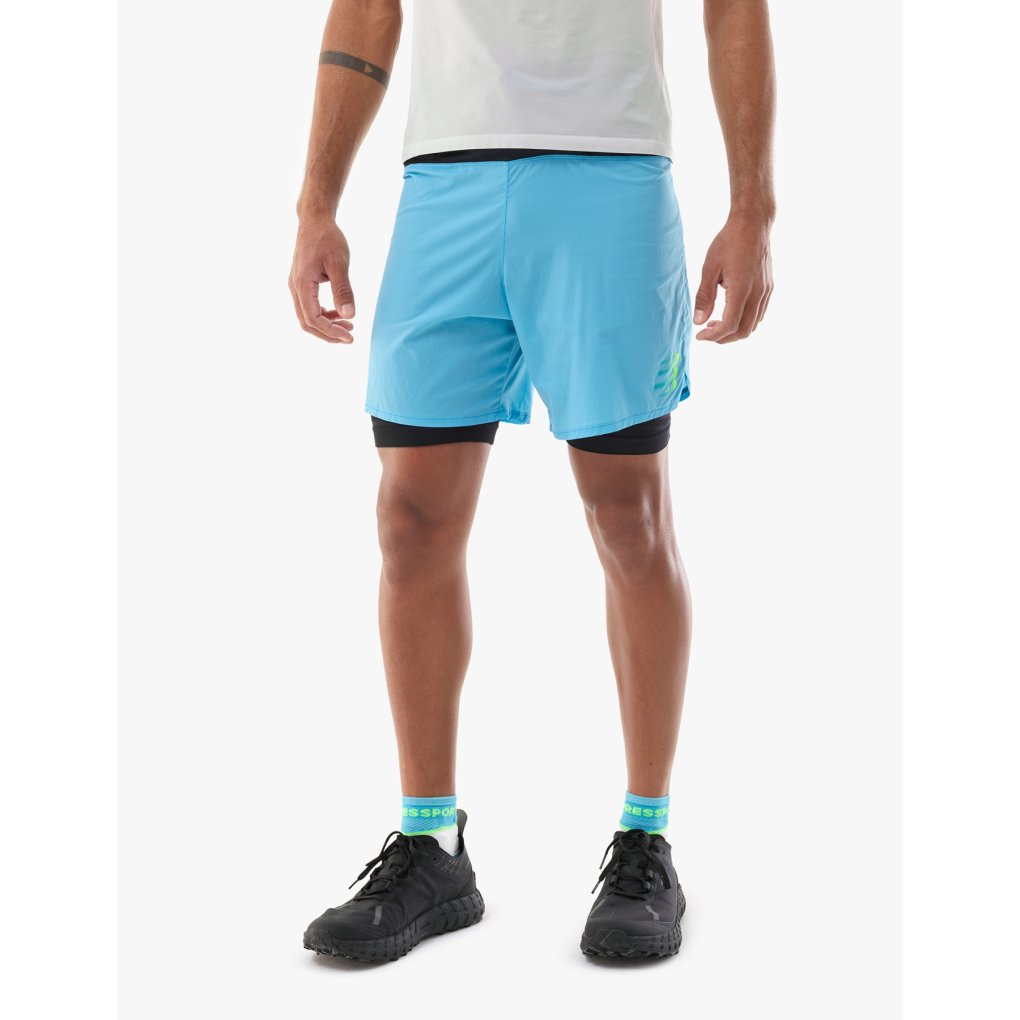 Compressport Trail Racing 2-in-1 Shorts Men - norse blue