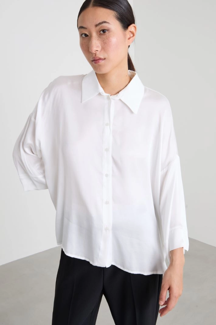Fluid satin shirt - WHITE