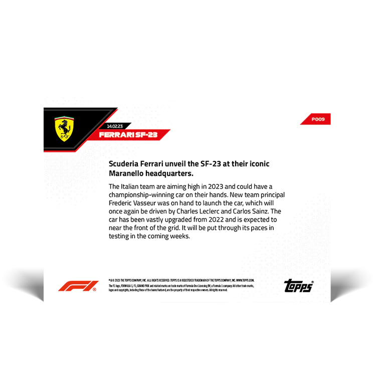 Topps UK - Scuderia Ferrari SF-23 - F1 TOPPS NOW® Card #P009