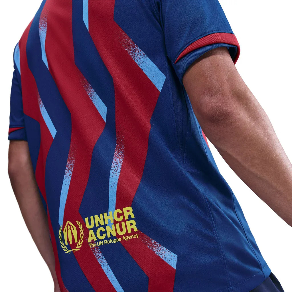 Men's FC Barcelona Pedri 4th Jersey 25/26 w/ La Liga Patches (Blue/Red/Yellow)