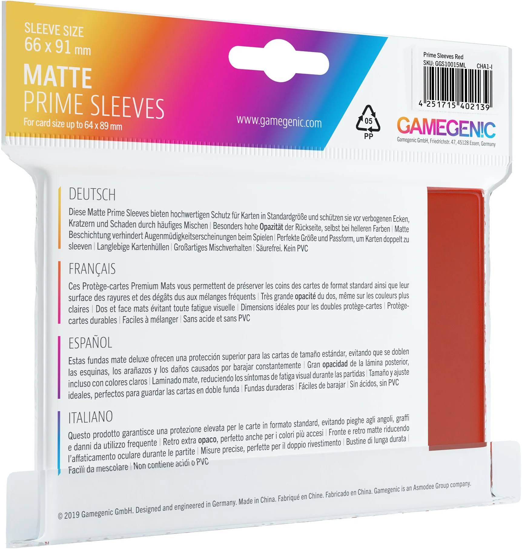 MATTE Prime Sleeves: Red