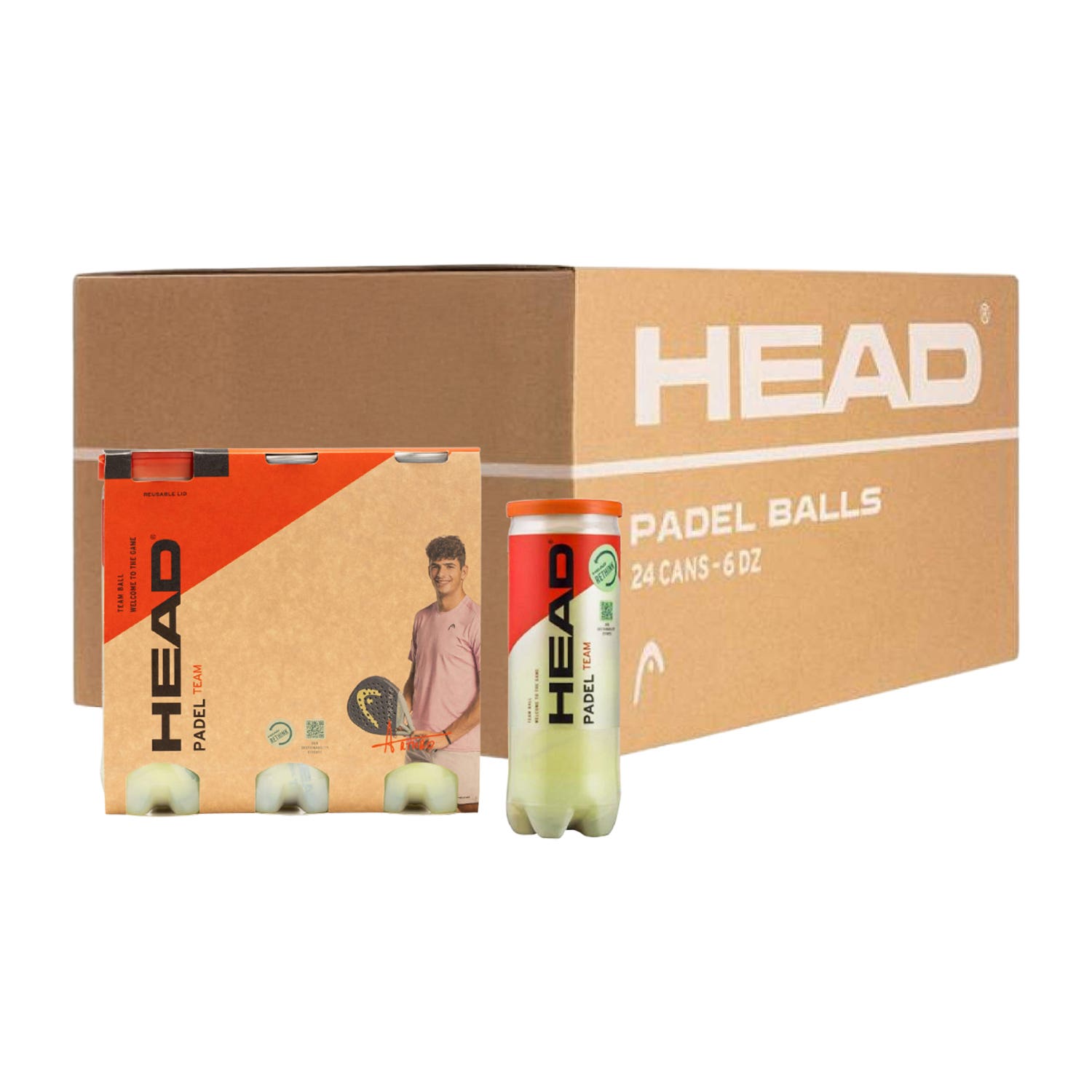 BOX OF BALLS PACKS 3 CANS Head Padel 575651 (8 PACKS OF 3 CANS)