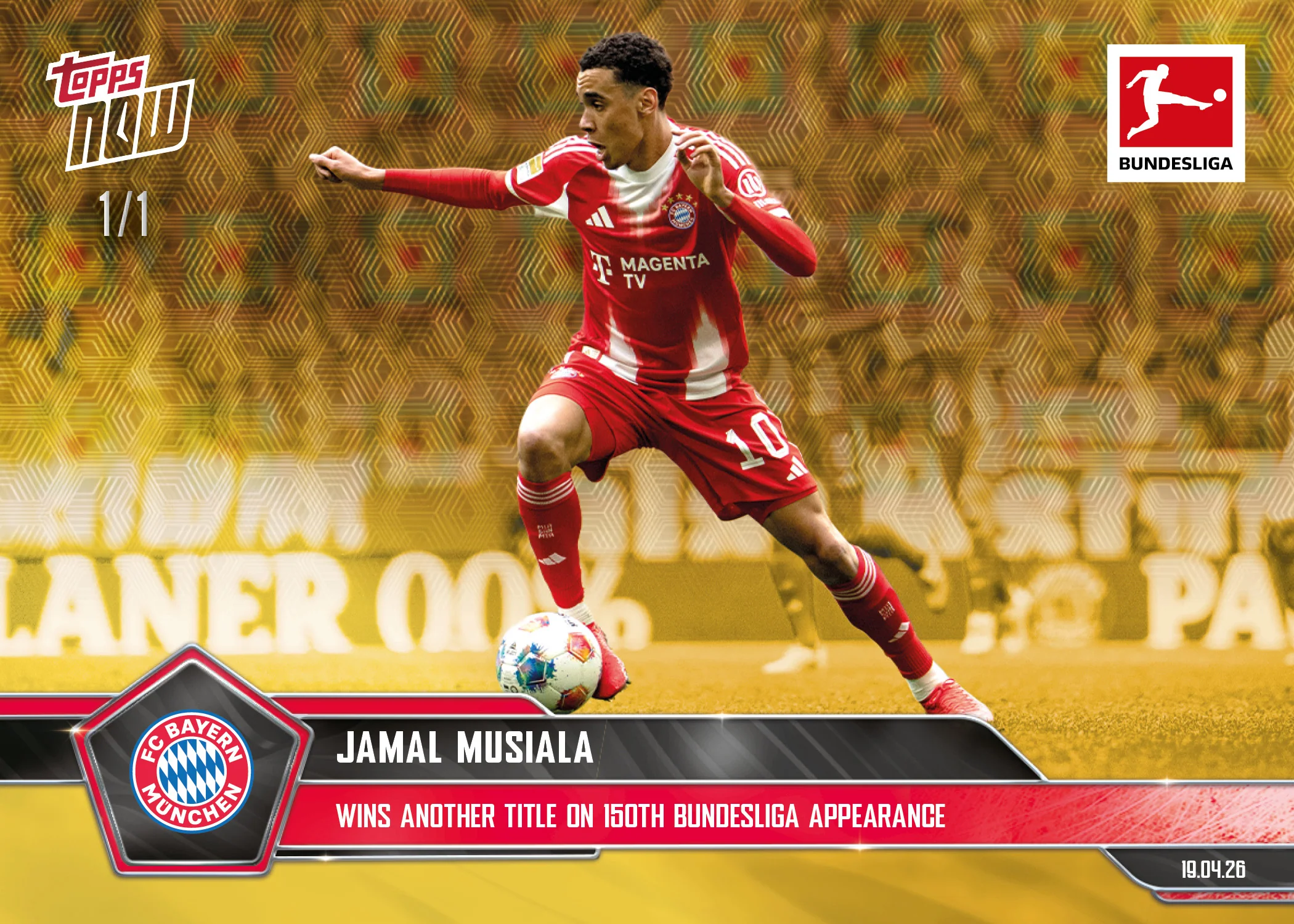 Jamal Musiala - 2025-26 Bundesliga Topps NOW® - Card 172 - PR: 786