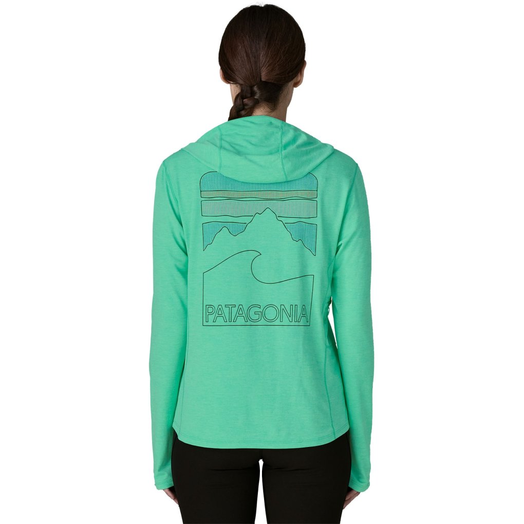 Patagonia Cap Cool Sun Hoody Women - Peak Visions - Aqua Stone - Early Teal X-Dye