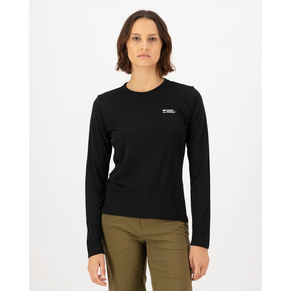 Mons Royale Diversion Merino Bike Long Sleeve Jersey Women - black
