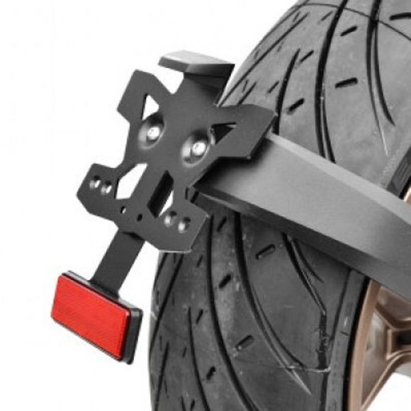 Top Block Offset License Plate Bracket - BlackRef: SPEH50R