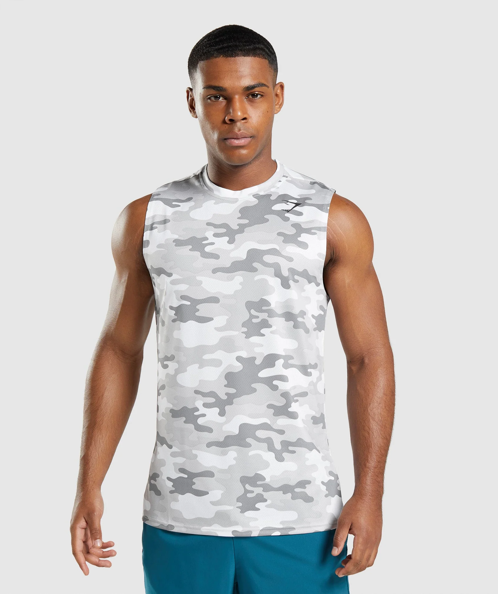 Arrival Sleeveless T-Shirt Light Grey Print
