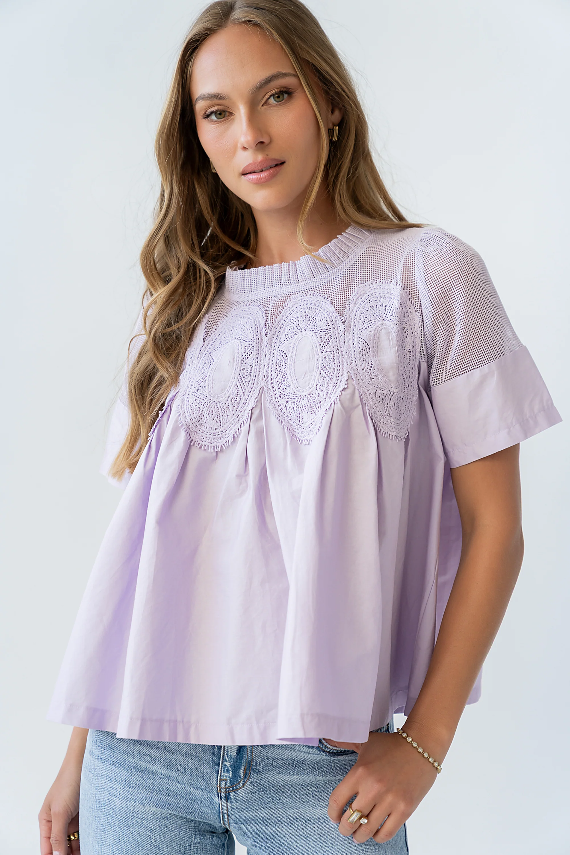 Estelle Mesh Top in Lavender