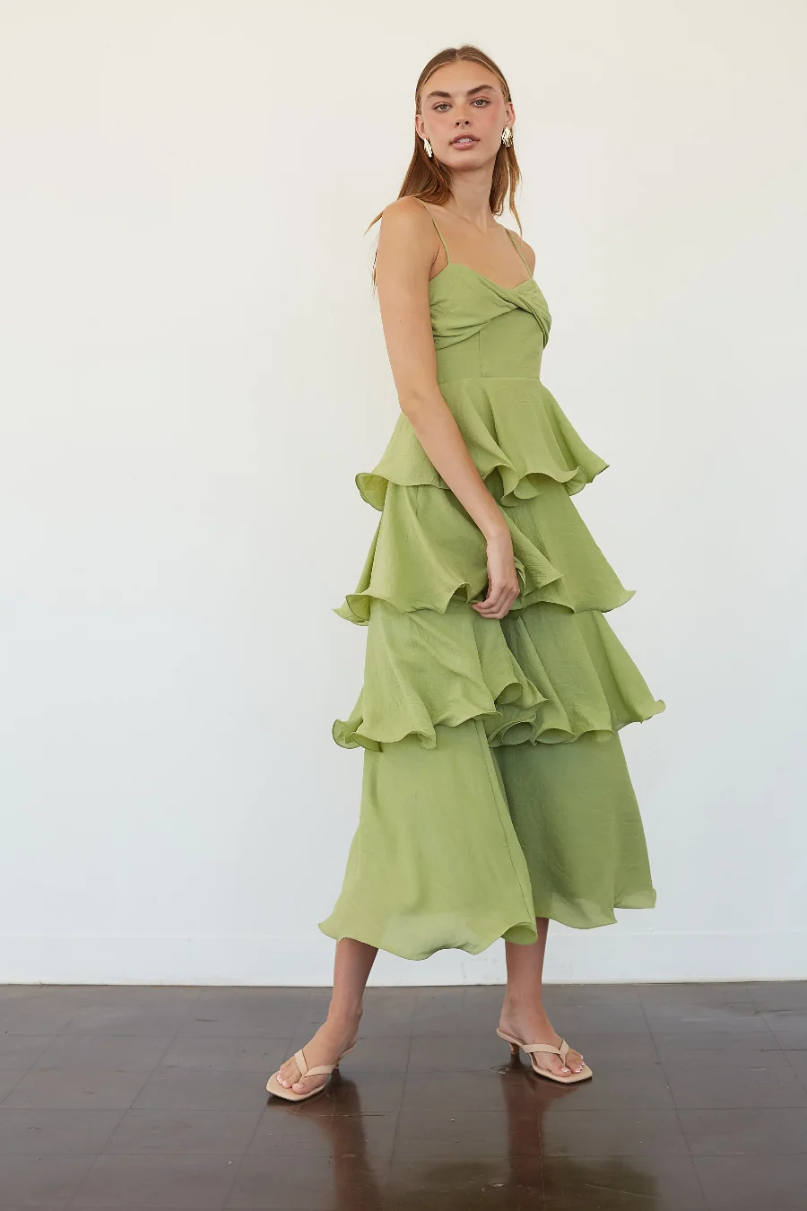Adina Tiered Ruffle Midi Dress