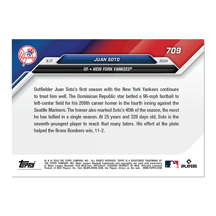 Juan Soto - 2024 MLB TOPPS NOW® Card 709