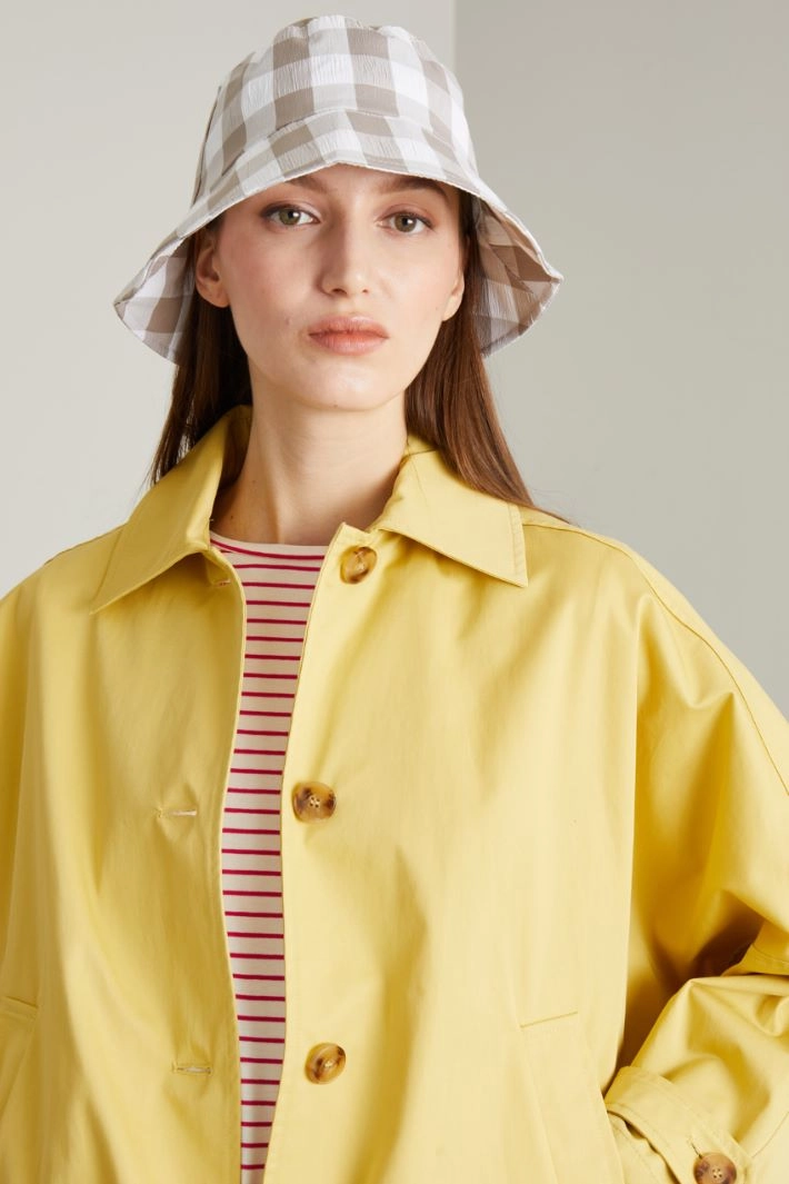 Vichy fisherman hat - DOVE GREY WHITE