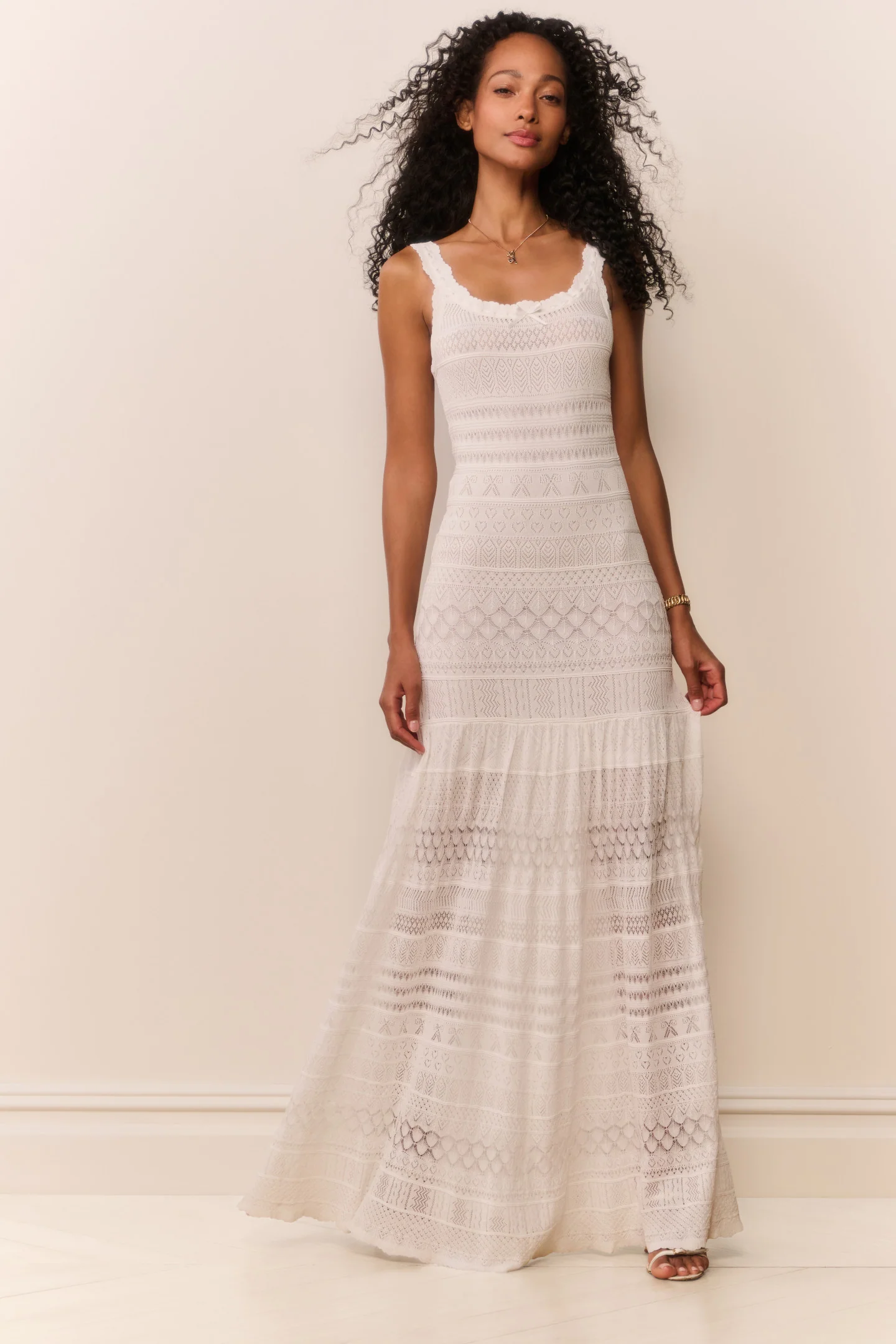 Solenne Fine Pointelle Maxi Dress