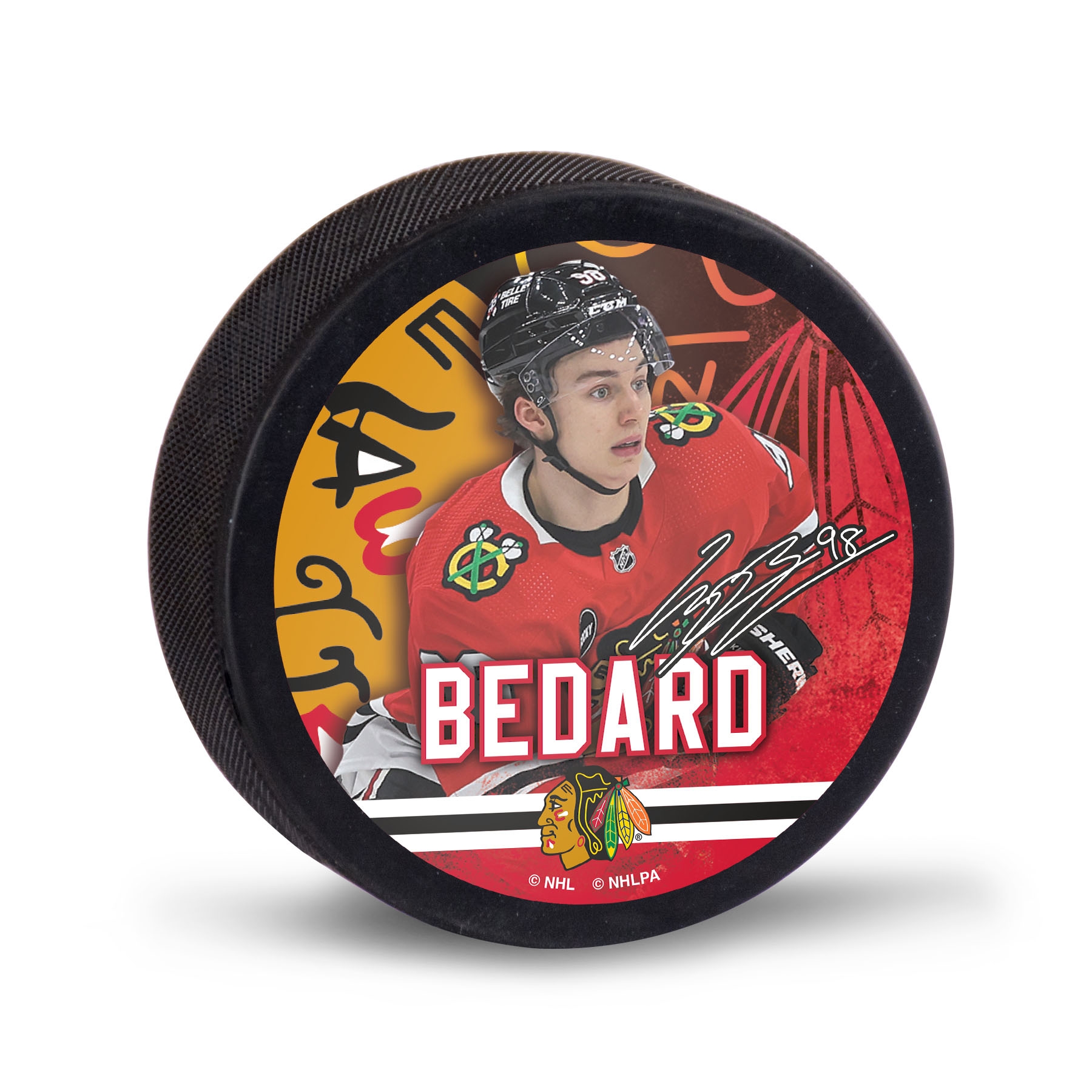 Connor Bedard Chicago Blackhawks NHL Player Puck