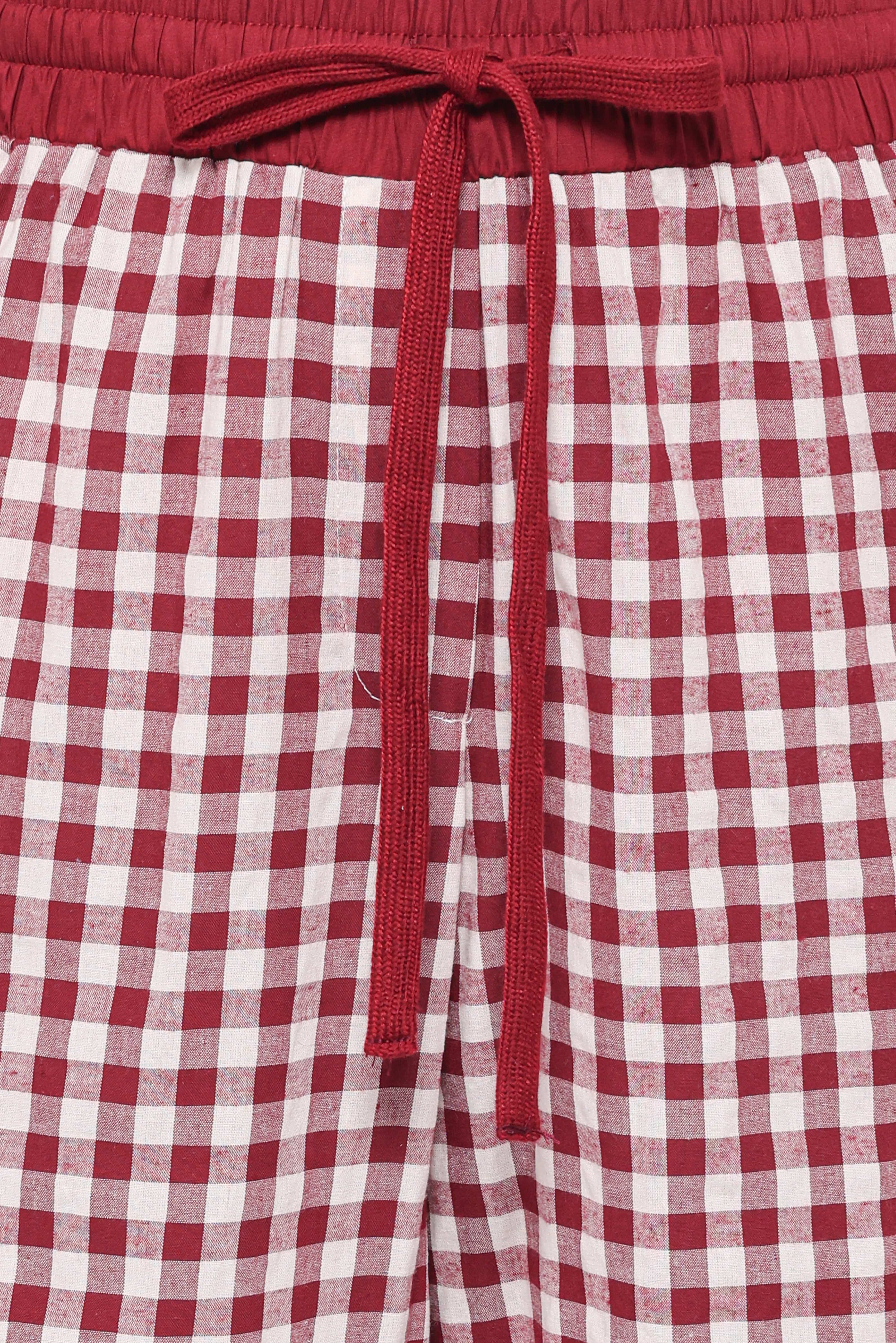 Lawson Track Pants - Burgundy Gingham