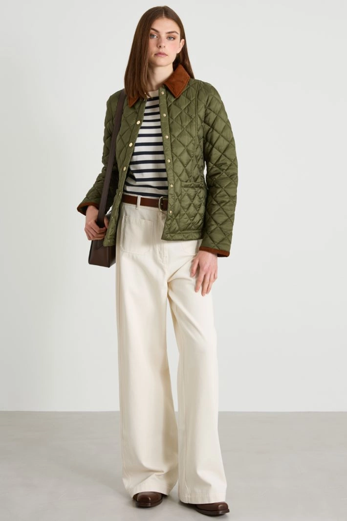 Quilted padded shirt - KHAKI GREEN