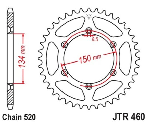 Couronne JT. acier anti-boue 460 - 520Ref : JTC01336A / 1075484004