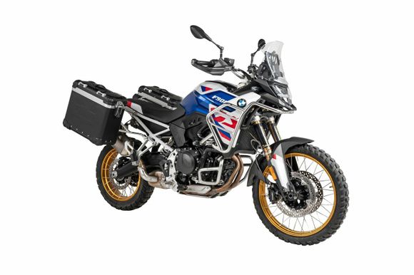 Touratech suitcase Complete kit ZEGA Evo 31/38 - Gray support included - Black anodizedBMW 900 F 900 GS - 2024 - 2026Ref: Trt01617A / 01-083-6832-0