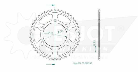 Esjot crown 45 teethRef: ESJO00057A / 12112987