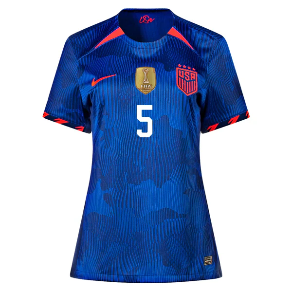 Womens United States Kelley O'Hara 4 Star Away Jersey 23/24 w/ 2019 World Cup Champion Patch (Hyper Royal/Loyal Blue)